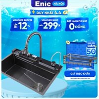 Bồn rửa chén thông minh Enic DK4 Chậu rửa inox 1 ngăn lớn, vòi phun thác nước hiện đại, màn hình led