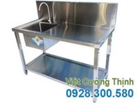 Bồn Rửa Đơn Inox Cánh Phải Có Kệ Phẳng Dưới CR-28