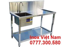 Bồn Rửa Đơn Inox Cánh Phải Có Kệ Phẳng Dưới CR-28