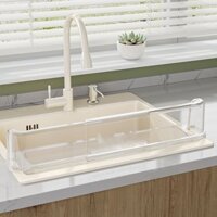 Bồn rửa vách ngăn nước nhà bếp Chậu rửa rau củ Bồn rửa chén nâng cao Chống bắn nước trong suốt Acrylic phân vùng vách ngăn nước bingxue.my20250327