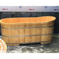Bồn tắm gỗ hình oval bồn tắm Gỗ thông Mỹ KT 1300x600x650mm
