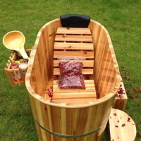 Bồn tắm gỗ Pơ mu ngâm thuốc chịu nước 120PM (1200x600x650)