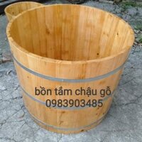 Bồn tắm gỗ thông dáng tròn