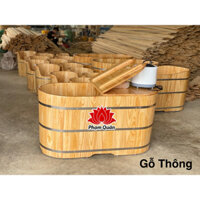 Bồn tắm gỗ xông hơi kèm máy xông 4lit, bồn tắm xông hơi, bồn tắm bằng gỗ thông nhập khẩu