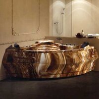 Bồn tắm góc vân gỗ massage Govern YKL-E34 (1450x1450x690 mm)