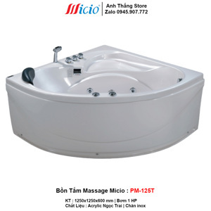 Bồn tắm massage Micio PM-125T (ngọc trai)