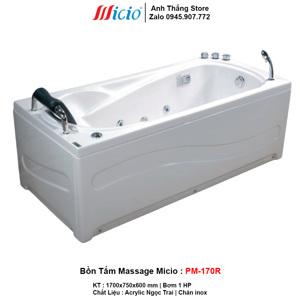 Bồn tắm massage Micio PM-170 (PM-170R/ PM-170L)