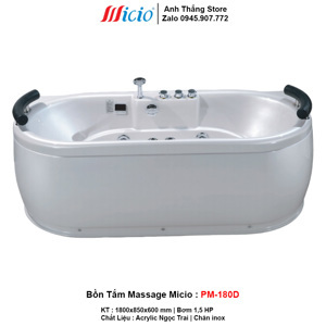 Bồn tắm massage Micio PM-180D (ngọc trai)