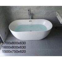 Bồn Tắm Oval Cạnh Mỏng Phiên Bản Cao Cấp: 1700 x 800 x 620 [ Giá kho- Có size theo yêu cầu ]