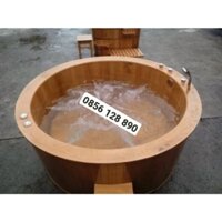 Bồn Tắm Sục Massage Gỗ Pơ Mu Dáng Tròn Bo Viền