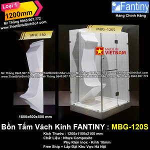 Bồn tắm vách kính Fantiny MBG-120S