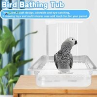 Bồn tắm vẹt Hộp tắm tự động Bồn tắm chim đa năng có nhiều vòi để làm sạch vẹt