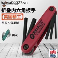 Bondhus BONDHUS Nhập khẩu từ Hoa Kỳ Bộ cờ lê Allen di động có thể gập lại Bộ tuốc nơ vít lục giác Spo