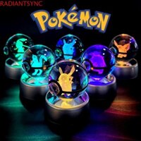 Bóng 3D RADIANTSYNC, Đế đèn Gengar Mew Bóng thủy tinh Pikachu, Đèn ngủ Giáng sinh Anime Tượng nhỏ Đồ chơi mô hình Mewtwo Thủy tinh Điêu khắc Đồ chơi trẻ em