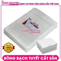Bông Bạch Tuyết Cắt Sẵn 7x7 cm - Lau Mực Xăm - Túi 0.5 KG
