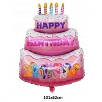 Bóng bay Hình Bánh Kem Ngựa Pony Đáng Yêu Bóng Kiếng My Little Pony Trang Trí Sinh Nhật Cho Bé
