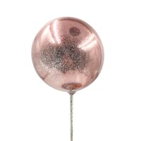 Bóng bay tròn hạt kim tuyến nhỏ-hồng.