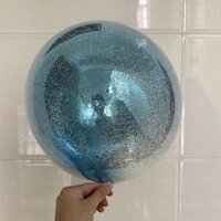 Bóng bay tròn hạt kim tuyến nhỏ-xanh dương.