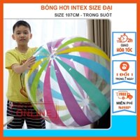 Bóng Bơm Hơi, Bóng Sọc Trong Suốt, Bóng Bãi Biển Intex 59065 Chính Hãng 107cm (Sau bơm 71cm)