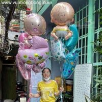 Bong bóng bay combo em bé, bình sữa, bàn chân