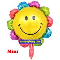 Bong bóng bông hoa đủ màu mặt cười size mini nilon nhôm kiếng bạc