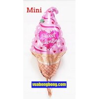 Bong bóng cây kem valentine size mini nilon nhôm kiếng bạc
