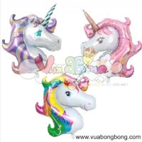 Bong bóng đầu ngựa một sừng kỳ lân size đại nilon nhôm kiếng bạc