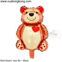 Bong bóng gấu nâu trái tim size mini nhỏ