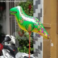 Bong bóng khủng long dainasour gắn que cầm tay nilon nhôm kính bạc