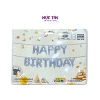 Bong bóng kiếng Happy Birthday bạc