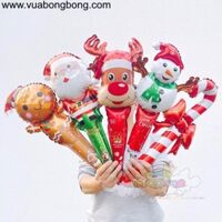 Bong bóng ông già, người tuyết noel giáng sinh cây gậy cầm tay dài