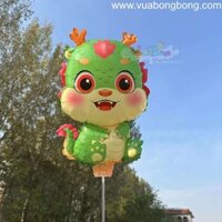 Bong bóng rồng xanh lá gắn que trong