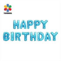 Bong bóng siêu đẹp, chữ HAPPY BIRTHDAY trang trí tiệc và sinh nhật cho bé, có dụng cụ thổi đi kèm - HB xanh chấm tim