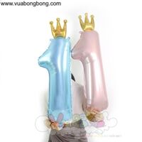 Bong bóng số 1 vương miệng 80cm size to