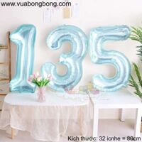 Bong bóng số rau câu xanh dương 80cm
