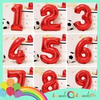 Bong bóng số trang trí tiệc xinh 0-9 size lớn chọn màu - Đỏ  - Số 0