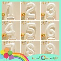 Bong bóng số trang trí tiệc xinh 0-9 size lớn chọn màu - Trắng - Số 1