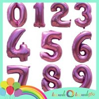 Bong bóng số trang trí tiệc xinh 0-9 size lớn chọn màu - Hồng - Số 8