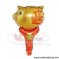 Bong bóng tay cầm hình con heo vàng