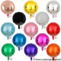 Bong bóng tròn 45cm nilon nhôm kiếng bạc