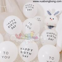 Bong bóng tròn in chữ HAPPY BIRTHDAY 10 inch 25 cm