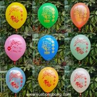 Bong bóng tròn in chữ tết chúc mừng năm 10 inche 25cm