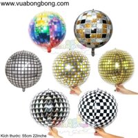 Bong bóng tròn quả cầu disco 4D size 55cm 22 inche