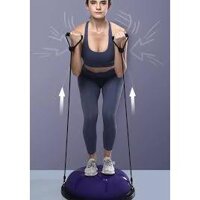 Bóng Bosu (Bóng Nửa) Tập Thăng Bằng Yoga Có Kèm Dây Kháng Lực Và Bơm