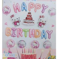 Bóng chữ happy birthday có hình chi tiết mèo kitty