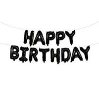 Bóng chữ happy birthday gầy màu đen