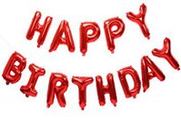 Bóng chữ happy birthday gầy màu đỏ