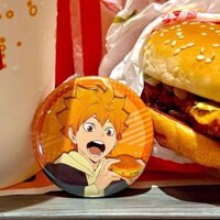 Bóng chuyền Bé Trai Thức Ăn Nhanh Series Đặc Biệt Thanh Haw Hyuga Xiangyang Burger Fan Huy Hiệu Ngoại Vi Hai Chiều