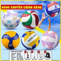 Bóng Chuyền Da Chính Hãng King Ball Quả Banh Bóng Chuyền Thi Đấu Ngoài Trời Giá Rẻ Học Sinh Viên