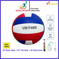 Bóng Chuyền Thăng Long VB 7400 Đỏ Da PU Nhật Tiêu Chuẩn Thi Đấu tặng Bơm, kim bơm và túi lưới